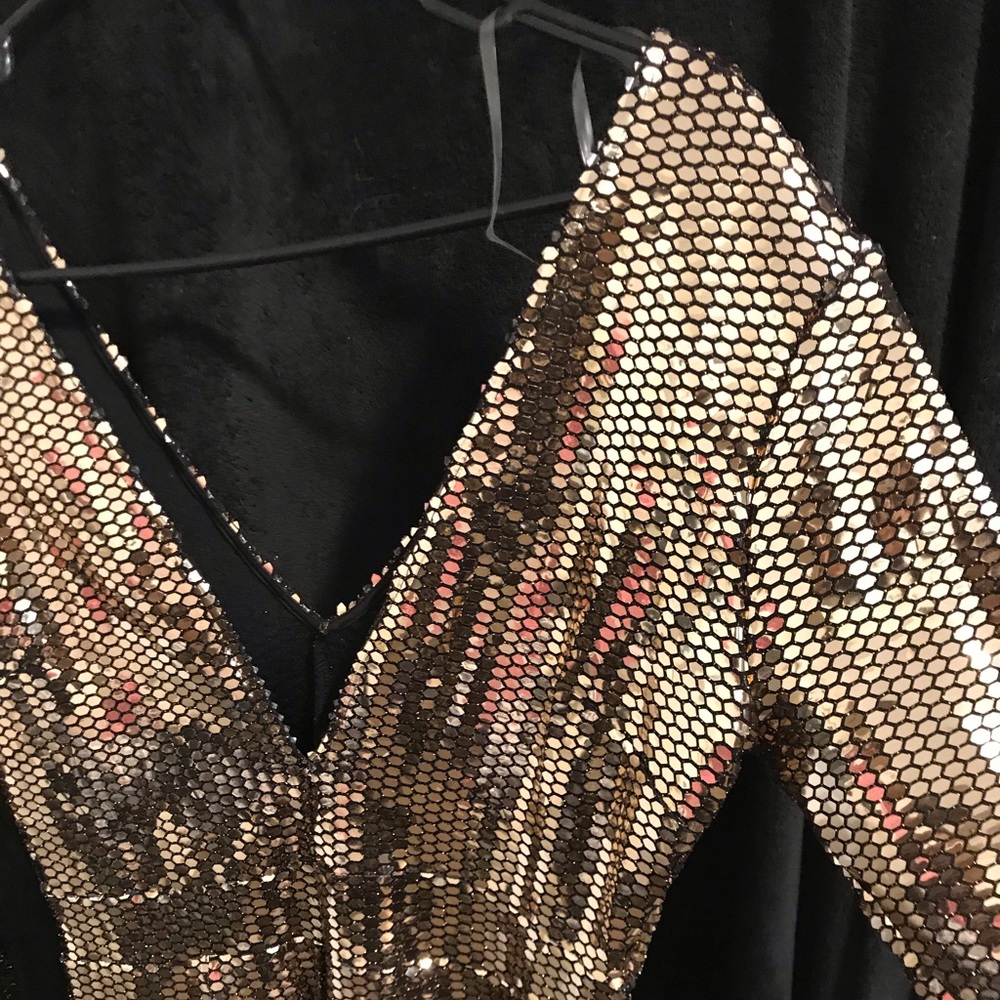 gold sequin short jumper